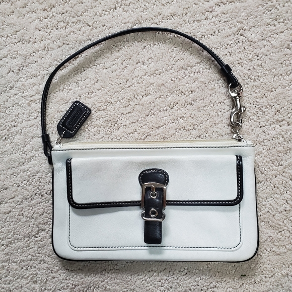Coach Handbags - Coach white with black wristlet